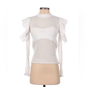 Self-Portrait Knit Mock Neck Long Sleeve Top size M